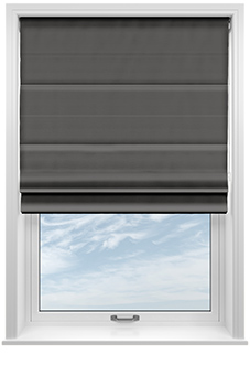 Akoya Faux Silk, Lustre Slate Grey - Twist&Fit Roman Blind